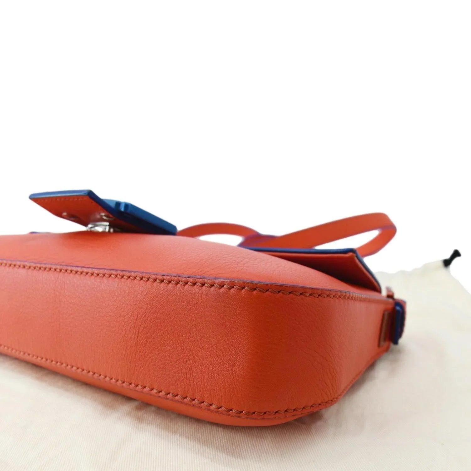 Baguette Leather Bag Monster Orange Eye Pre-owned Crossbody Calfskin FENDI