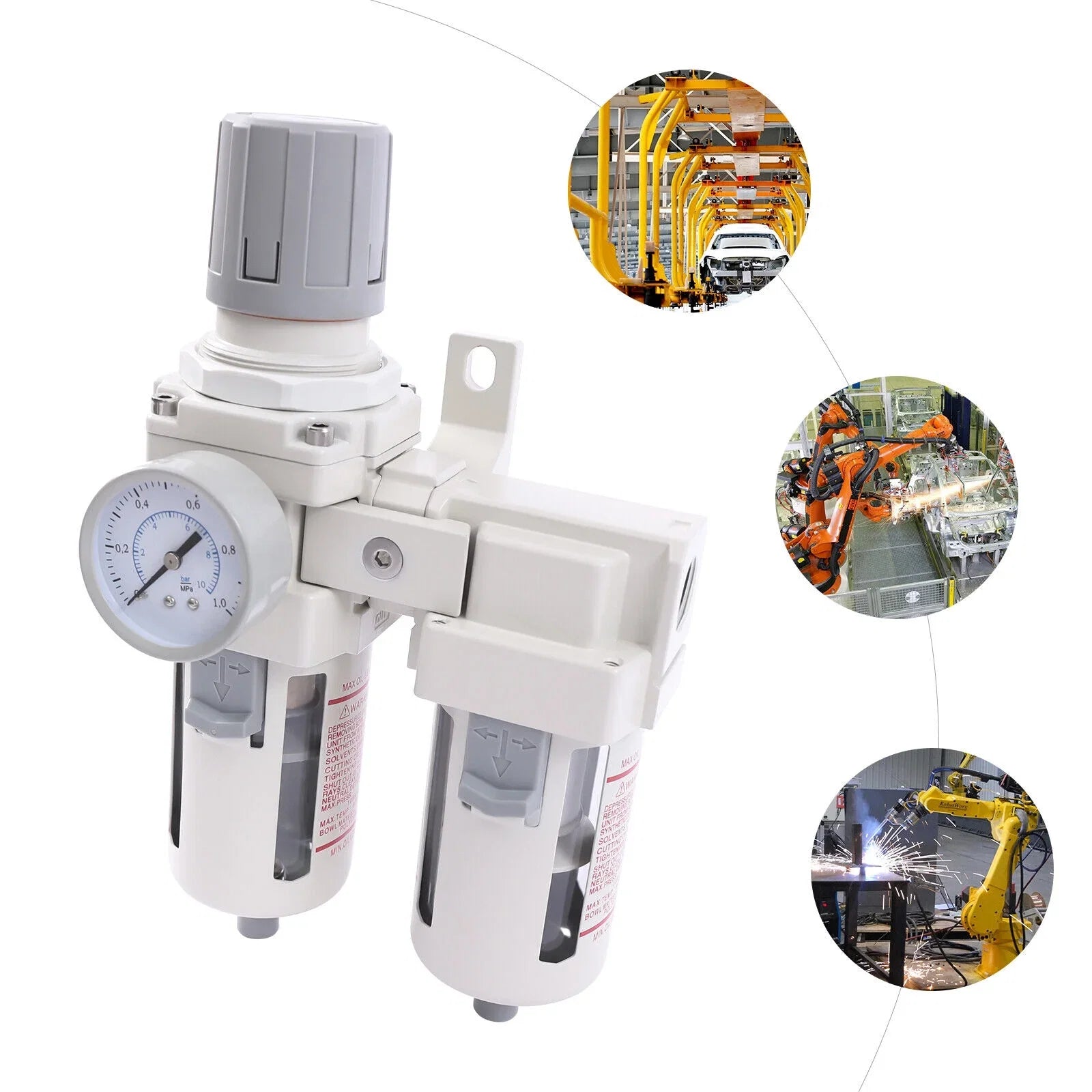 Pressure Filter Air NPT Dryer Regulator Trap Air 1/2" System Water Separator