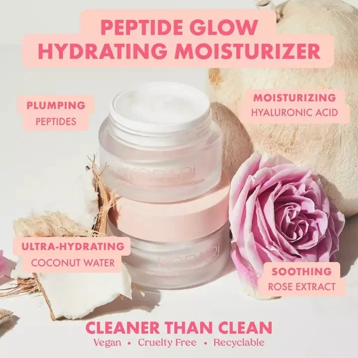 Free, Supports Fl Moisturizing Face Face Oz Kopari Glow Smooth Moisturizer, Hydrating Collagen, Helps Lines Peptide Anti Boosts Vegan, Lotion, Lightweight Fine 1.7 and Cream Cruelty Wrinkles, Aging,
