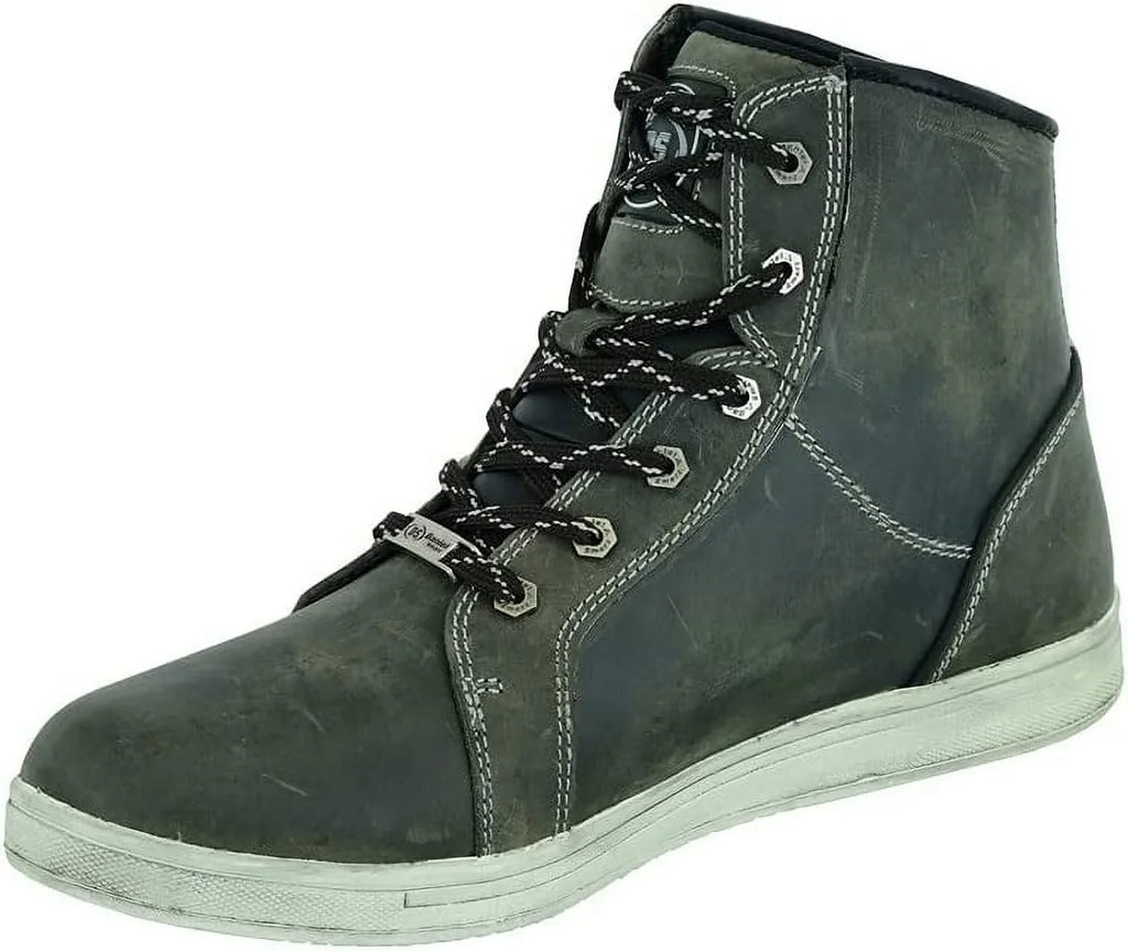 Waterproof Grain Full Rubber Smart Boots & Leather Shoes Motorcycle Men¡¯s Lace-up Outsole ¨C with Daniel Closure Lightweight