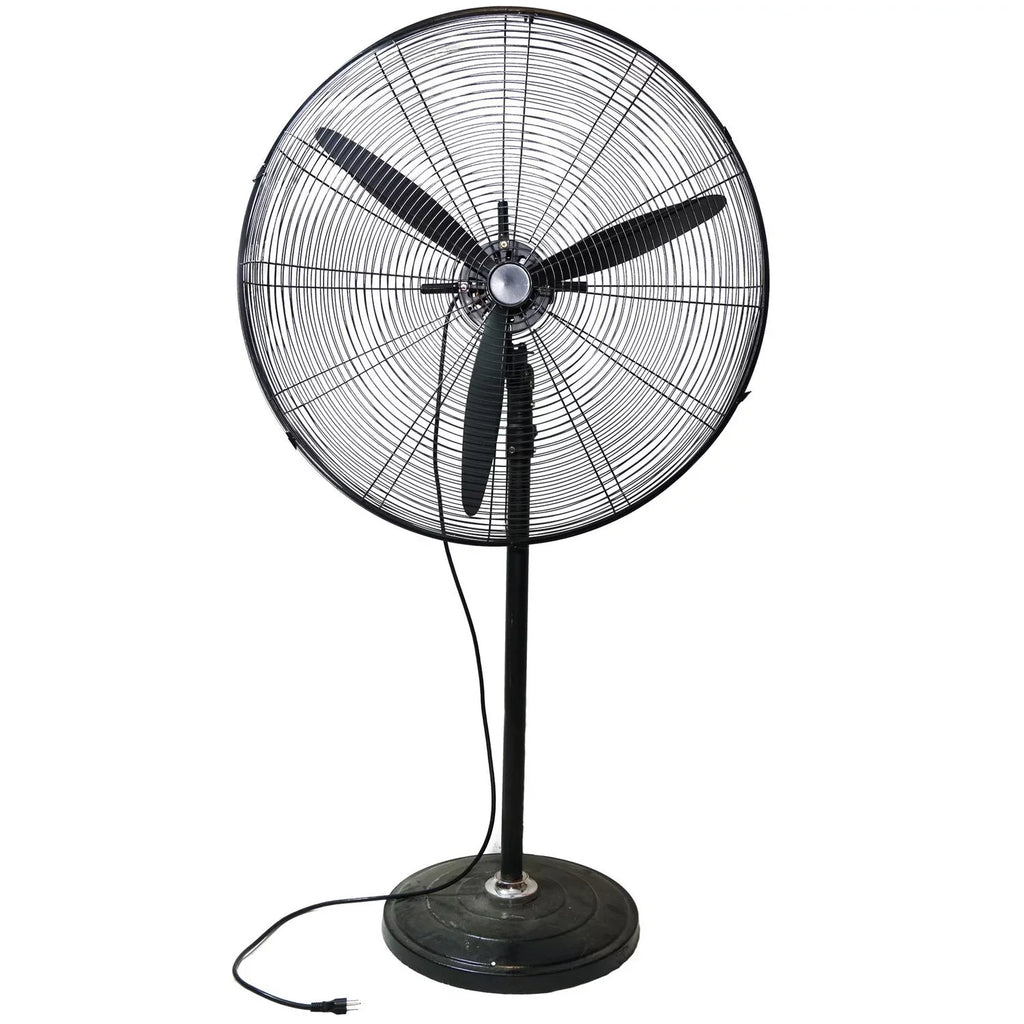 3-Speed Height Pedestal 30" Jet Adjustable Black Industrial Oscillating Fan