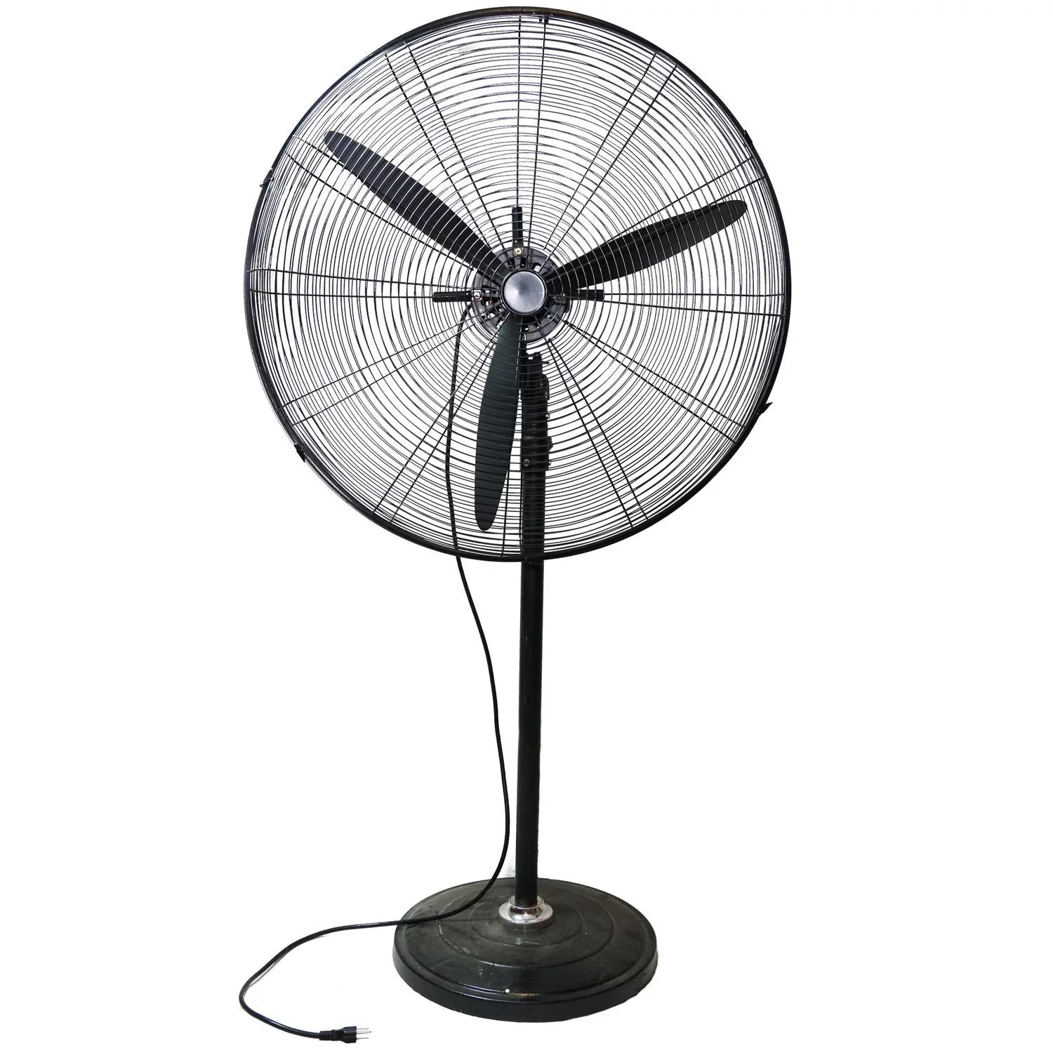 3-Speed Height Pedestal 30" Jet Adjustable Black Industrial Oscillating Fan
