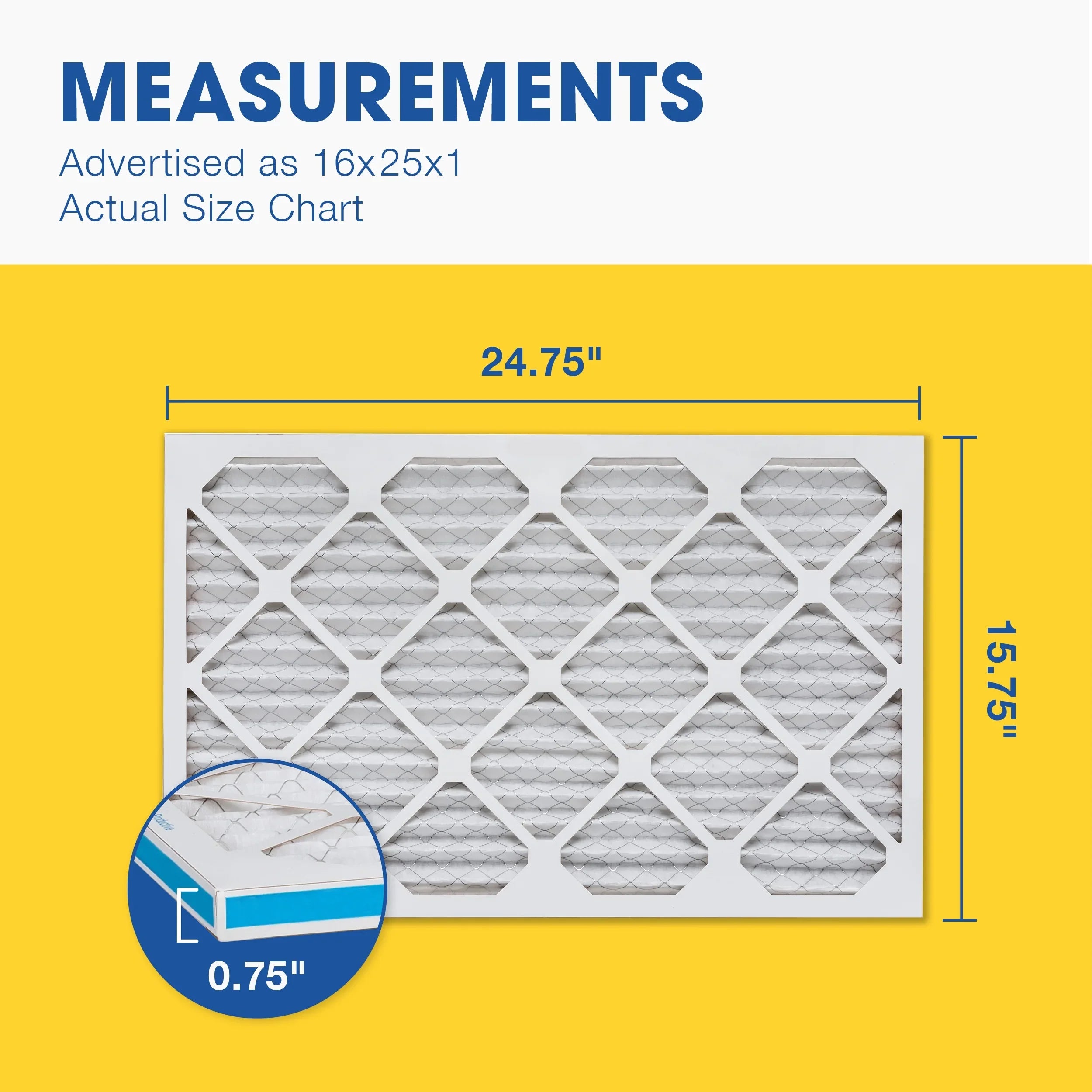 Filter, Furnace 8 Filter, Pleated Air Pack 6 Aerostar MERV 16x25x1 AC Air