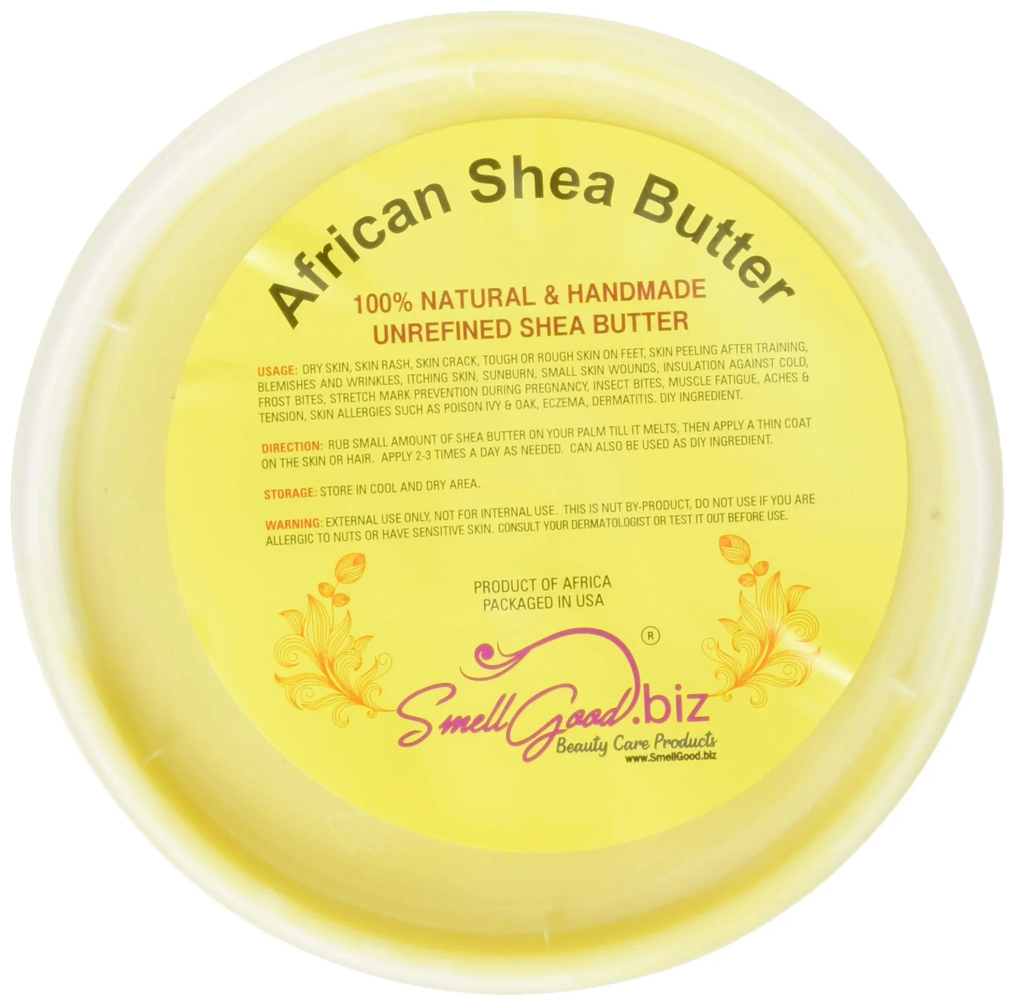 Butter Smellgood Shea Natural 100% African 32Oz