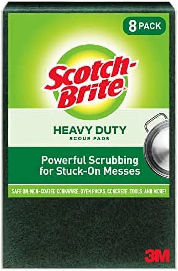 Large pad 8 Scotch-Brite Green, 8 Scour Duty, Heavy Pads