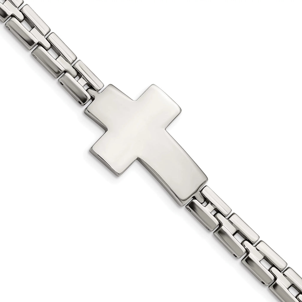 Cross Steel Stainless Primal Polished Inch Link 8 Steel Bracelet
