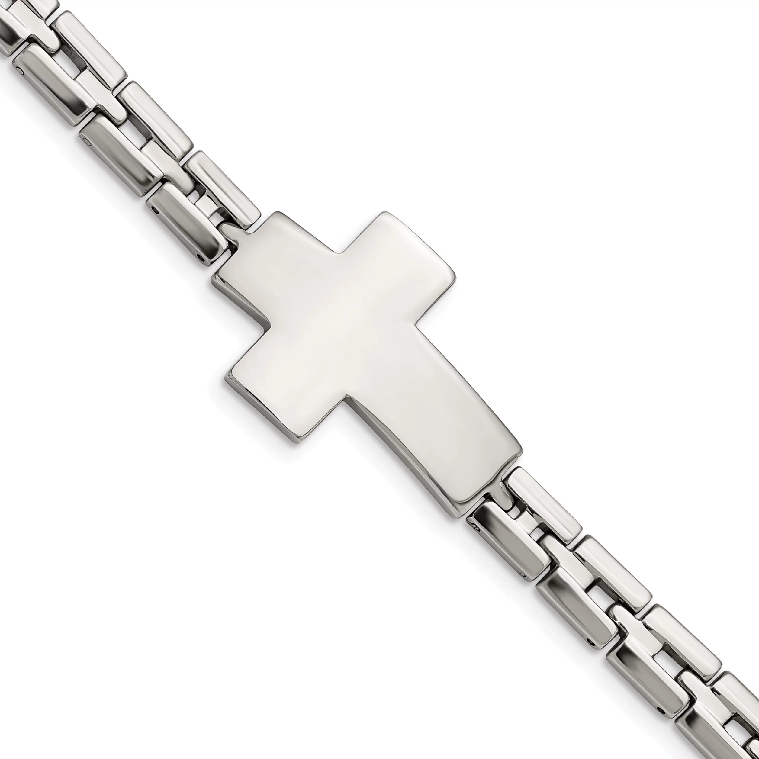 Cross Steel Stainless Primal Polished Inch Link 8 Steel Bracelet
