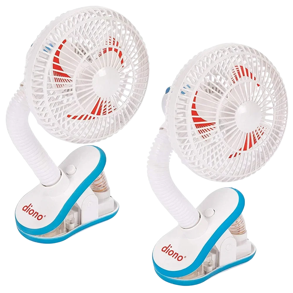 Pack Safe of for Neck Baby Perfect Two, Universal Stroller Flexible Clip-On Angle, Diono with White Fan