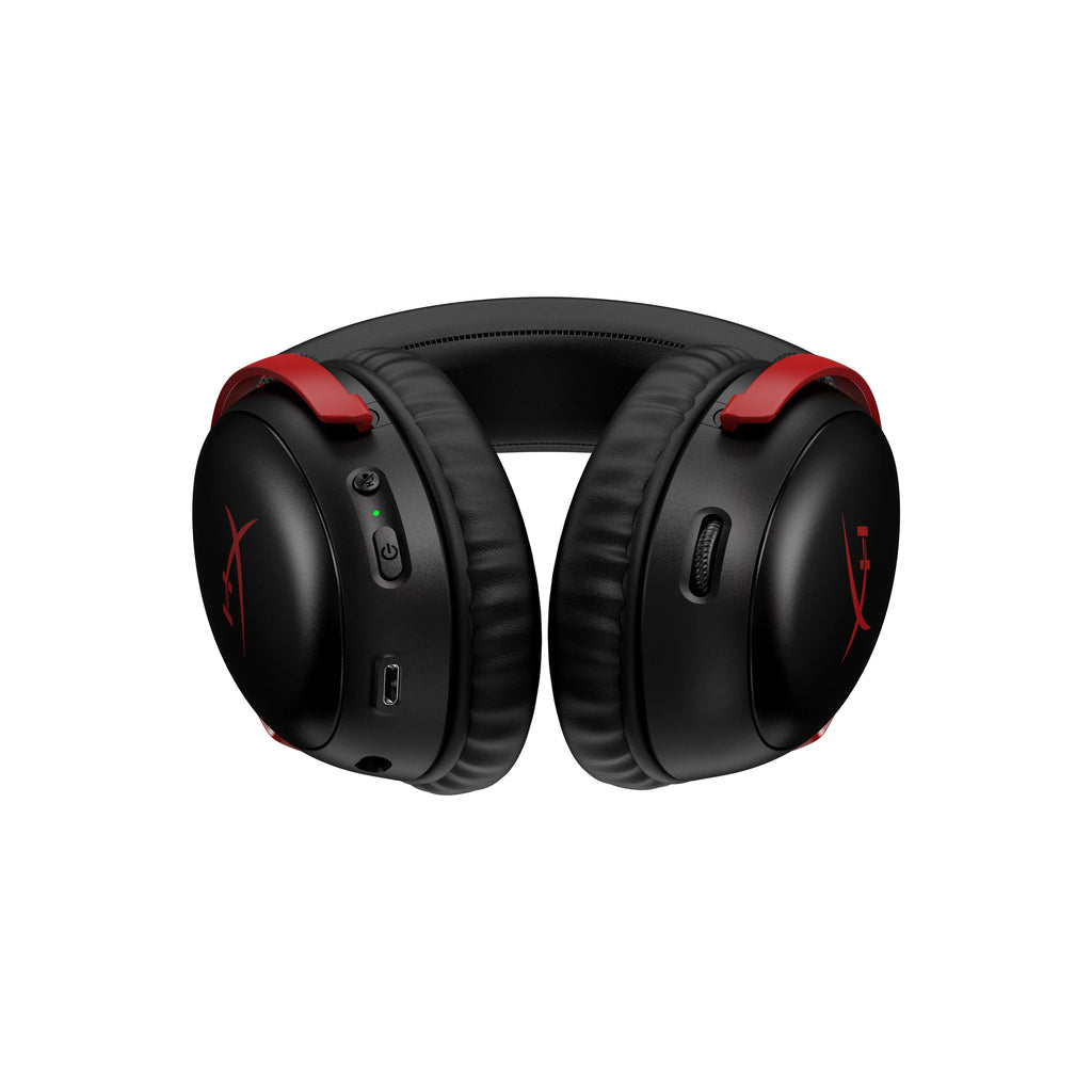 ¨C microphone HyperX 120-hour PS4, up headset Cloud Wireless 10mm to PS5, foam, Black/Red Gaming angled III 53mm Durable Battery, Frame, for Wireless, PC, 2.4GHz Memory ¨C drivers,