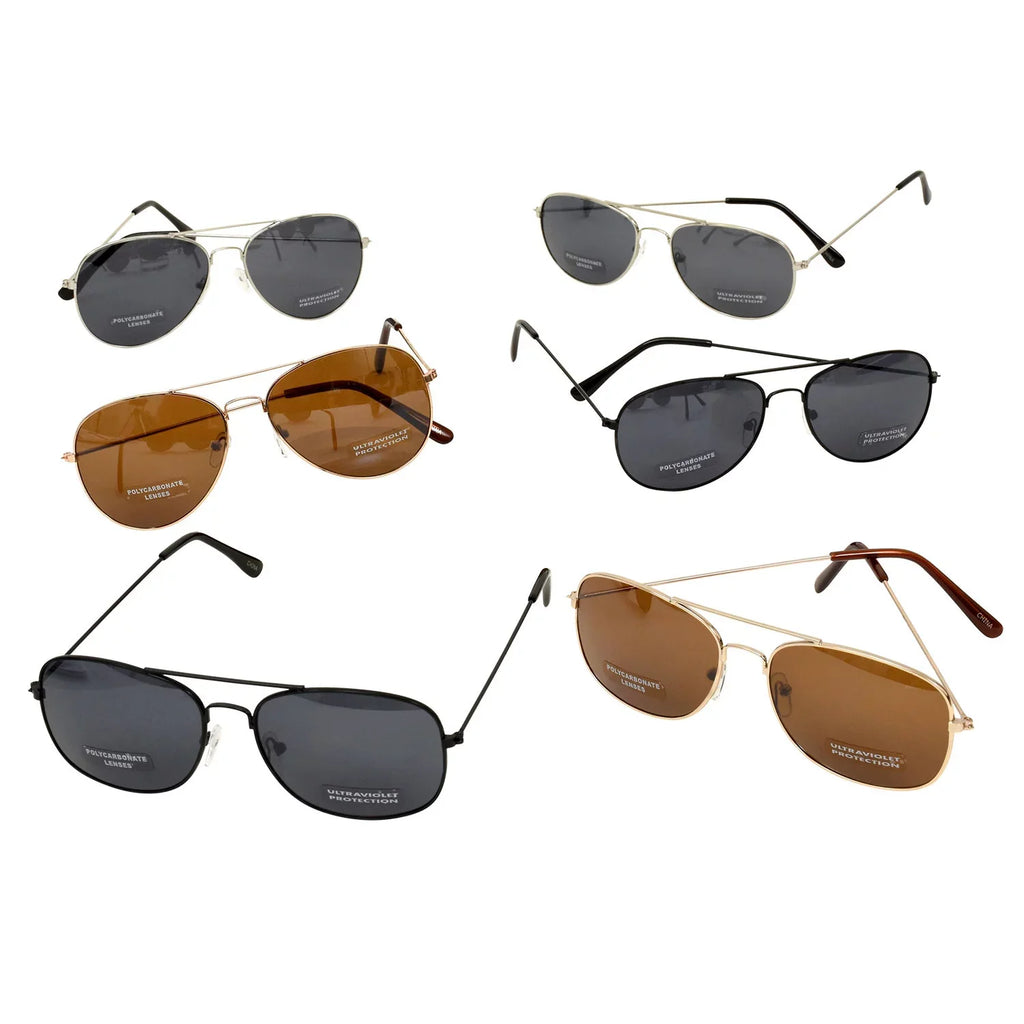 Aviator - Sunglasses 6 Sunglasses Wire Bulk Frames - Pack with