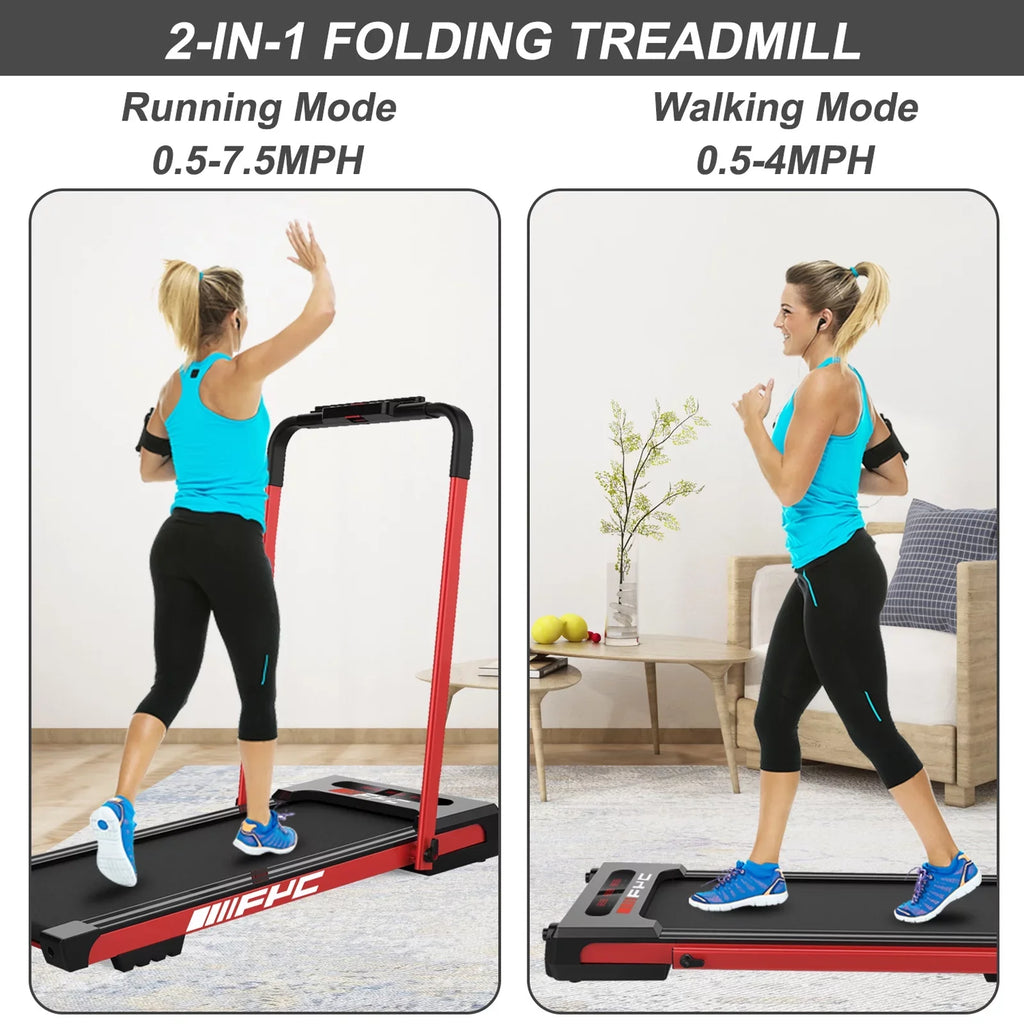 Desk & Treadmill Running Control 2 Running in Compact Walking Home, 1 LED Machine, Display Jogging Under for Installation-Free Foldable Treadmill Remote Electric