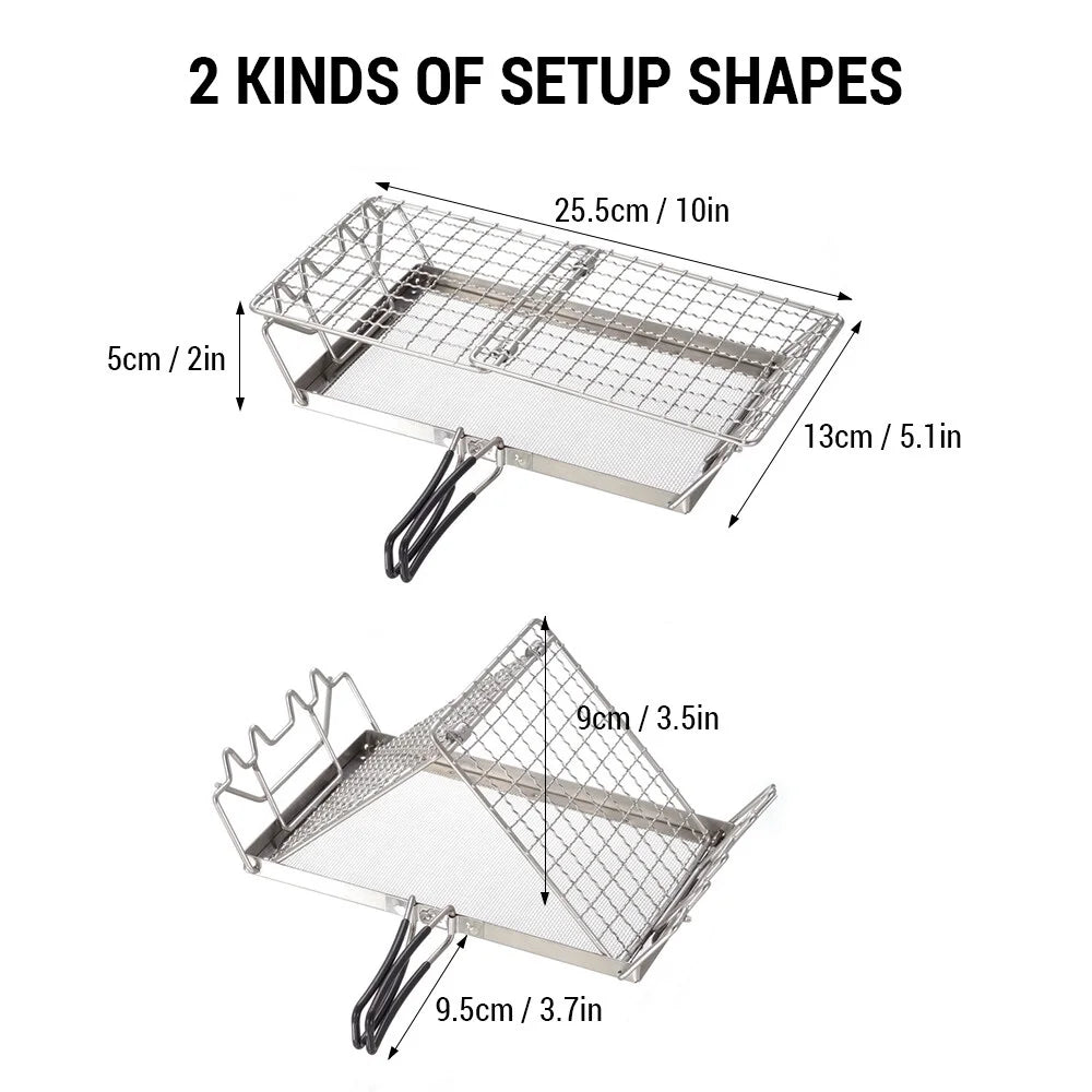 Toaster Toaster Stove Camp for Camping FlyFlise Bread Steel Rack Stainless Backpacking Picnic Folding