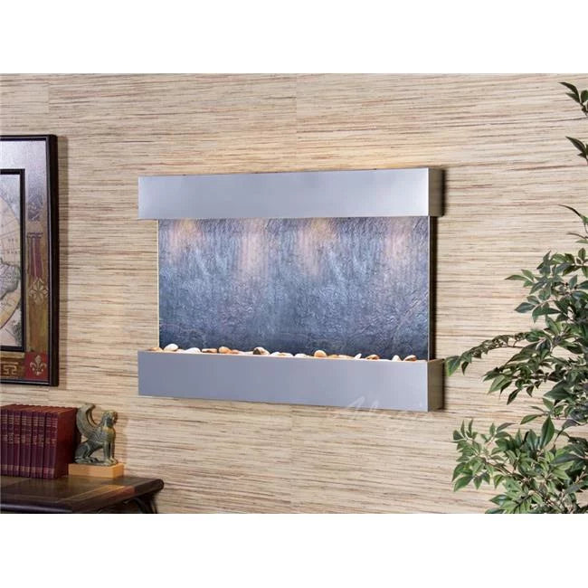 Creek Wall Adagio Metallic Silver Reflection RCS4511 Featherstone Fountain Black