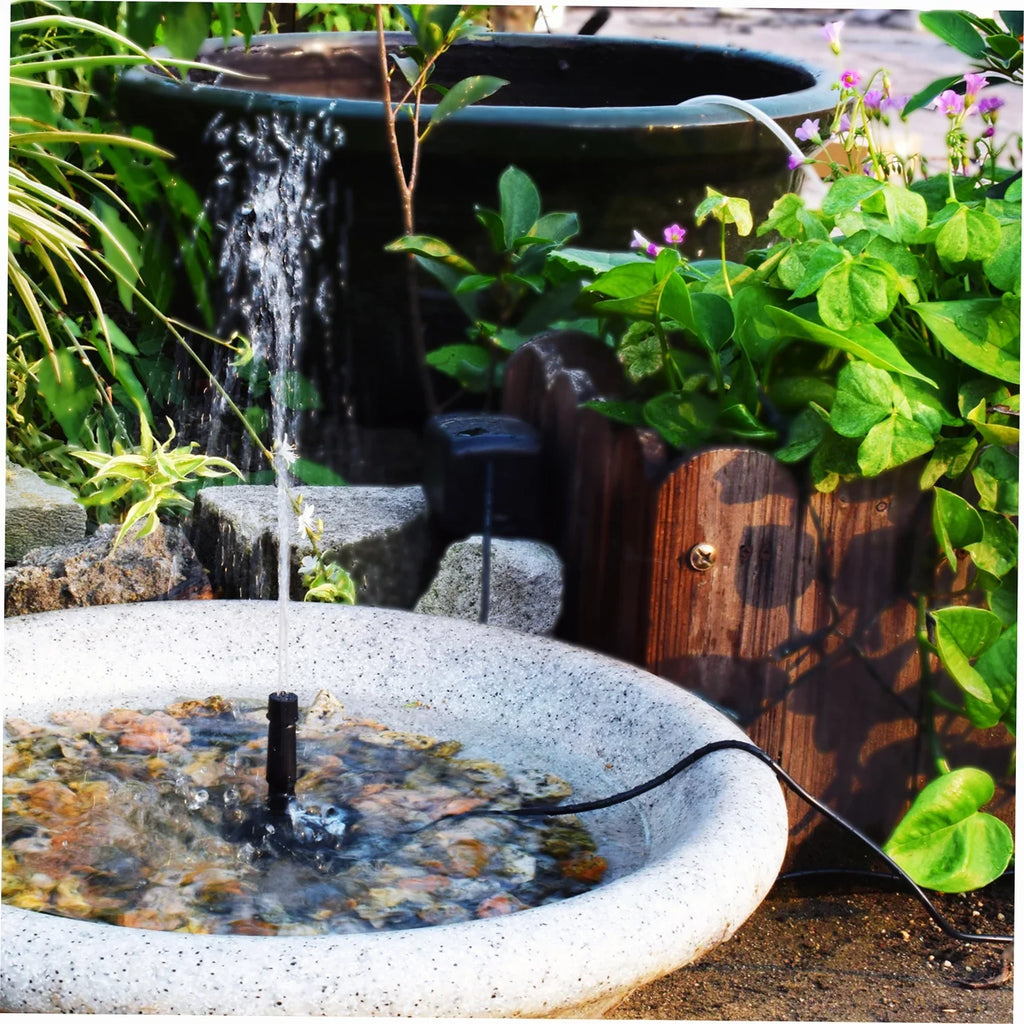 Water Water Solar Pond Pump Patio Pump Birdbath Panel Tank for 10V/8W Adjustable Fountain Panel Pump Solar with Lawn Small Fish Fountain Garden Pool Kit Powered Outdoor DIY Fountain
