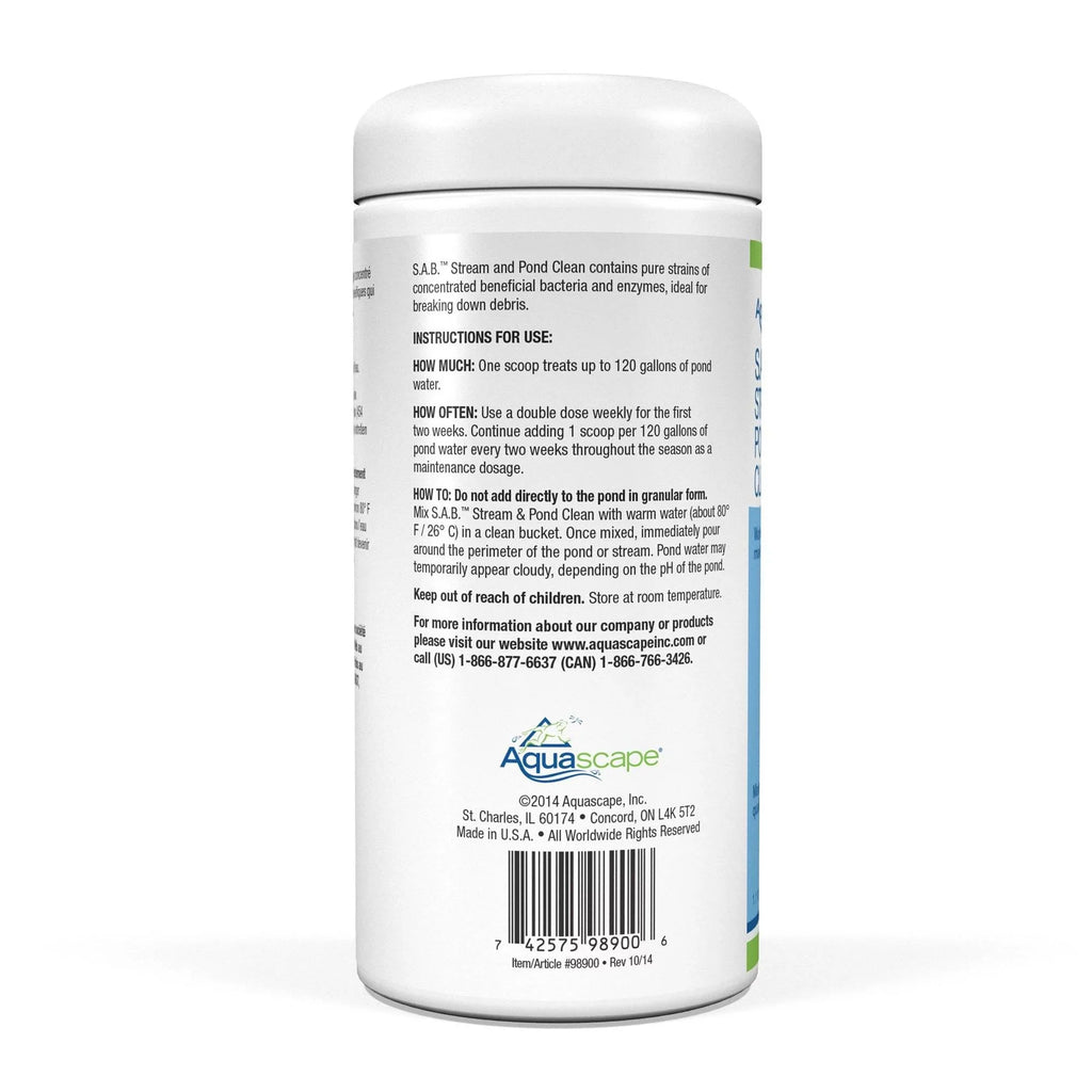 Pounds Pond Cleaner Treatment, 98900 Solution SAB Aquascape Stream & Natural 1.1
