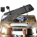 Rear Voice View Car Dual WiFi GPS Camera Backup Dash Cam 12" Mirror 4K Control