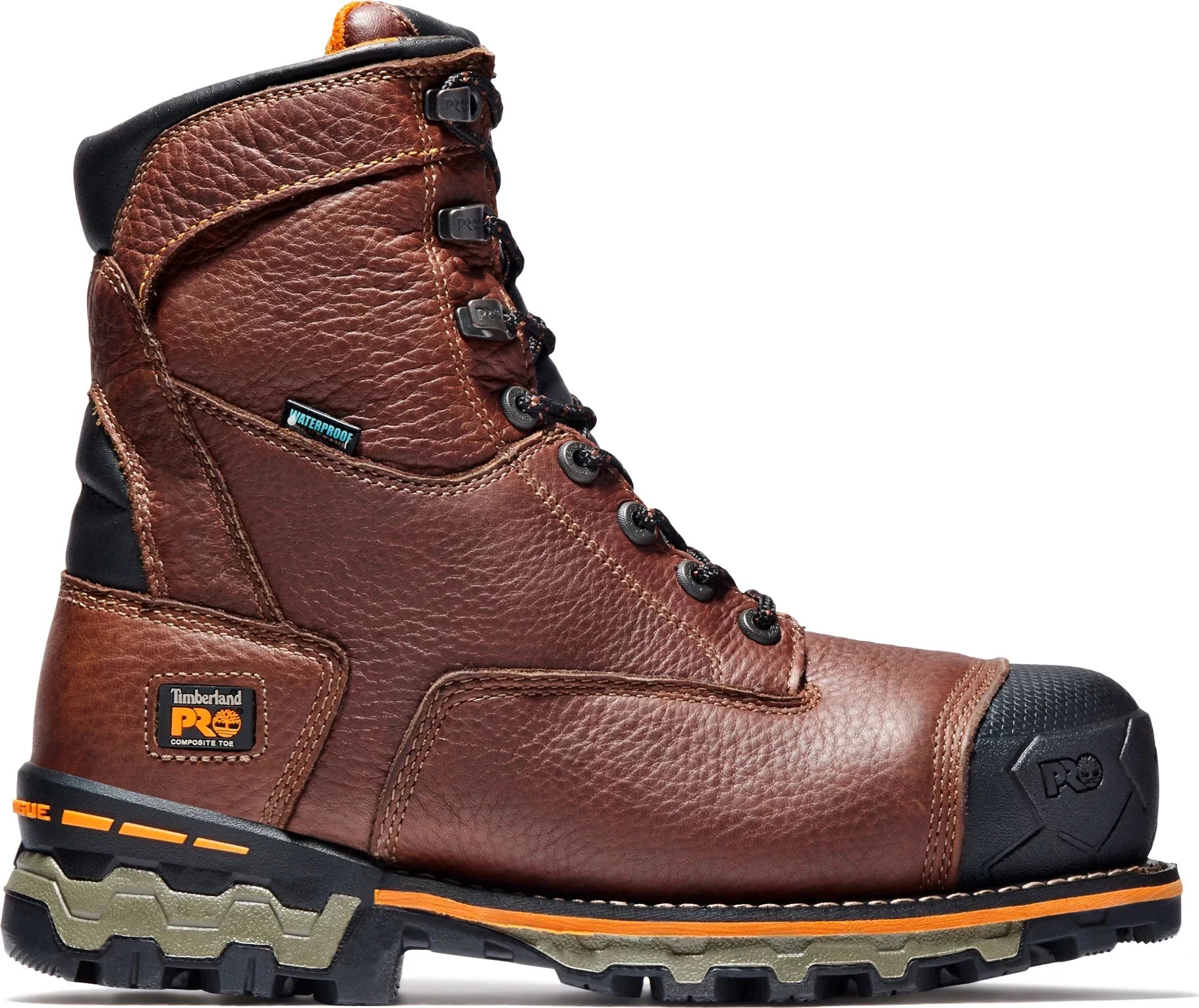 boot,brown,8 men's timberland steel waterproof toe work pro m us boondock