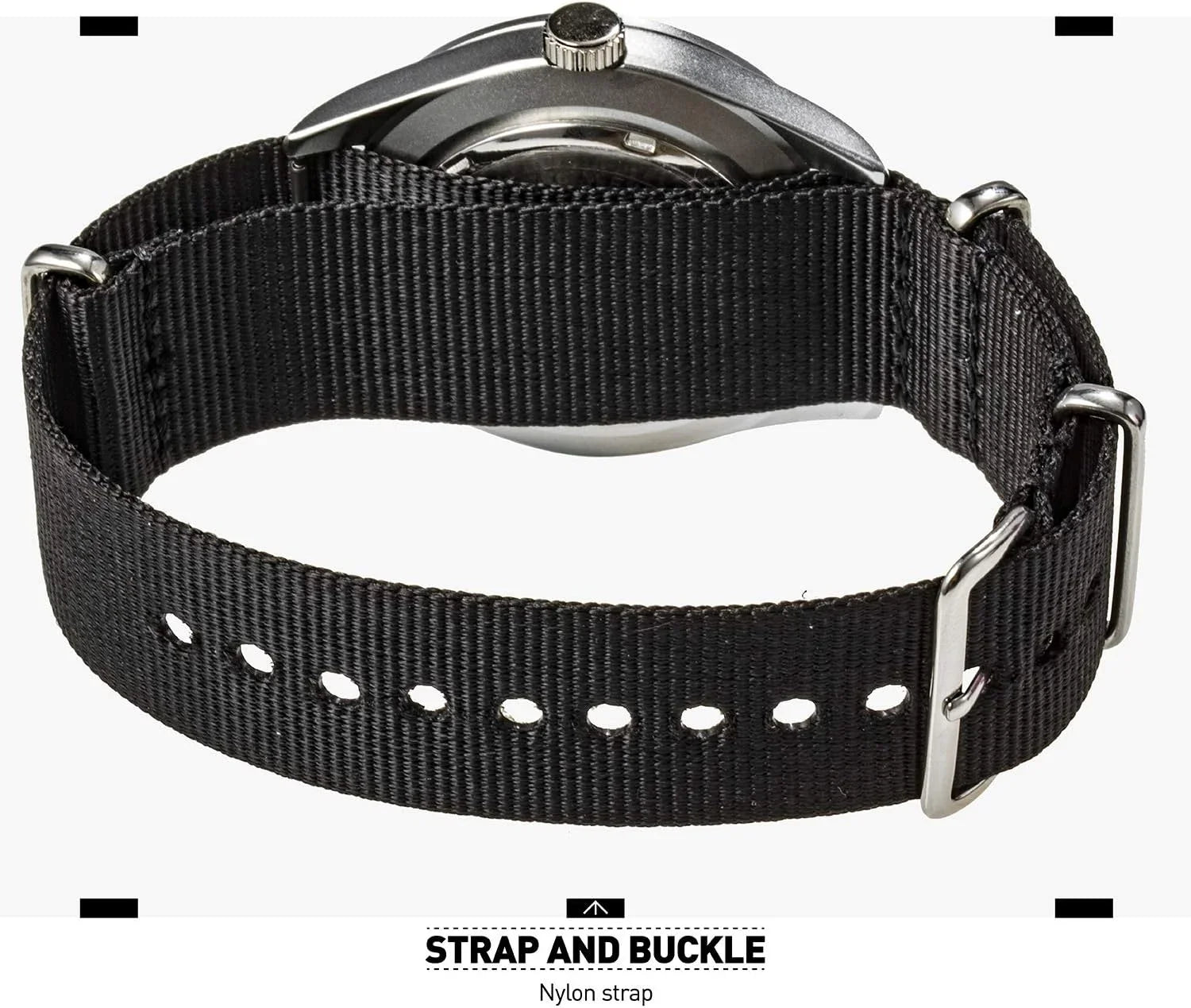 Men Wrist Outdoor Work Field Wristwatch, Band Mens Hr Waterproof Watches Watch, Nylon Army 12/24 Tactical Date Casual Analog Day Military Black Sport for