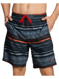 Black SPEEDO Fit Athletic Mens Trunks Striped Lined Swim S
