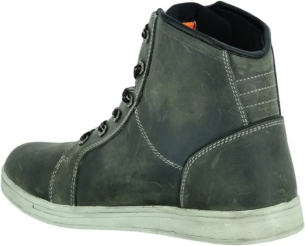 Waterproof Grain Full Rubber Smart Boots & Leather Shoes Motorcycle Men¡¯s Lace-up Outsole ¨C with Daniel Closure Lightweight
