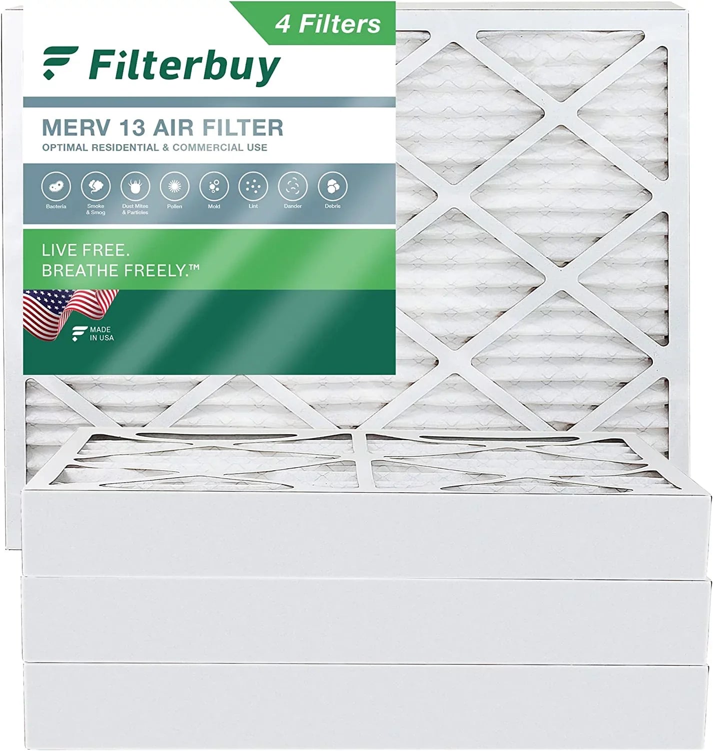 Air 16x20x4 (4-Pack) MERV Filterbuy HVAC Filters AC 13 Furnace Pleated