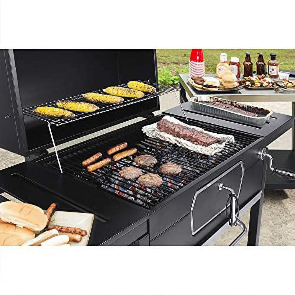 Picnic Smoker Charcoal Gourmet Patio Cooking, CD2030AN Deluxe Black, Grill, 30-Inch Backyard Camping BBQ Large Royal