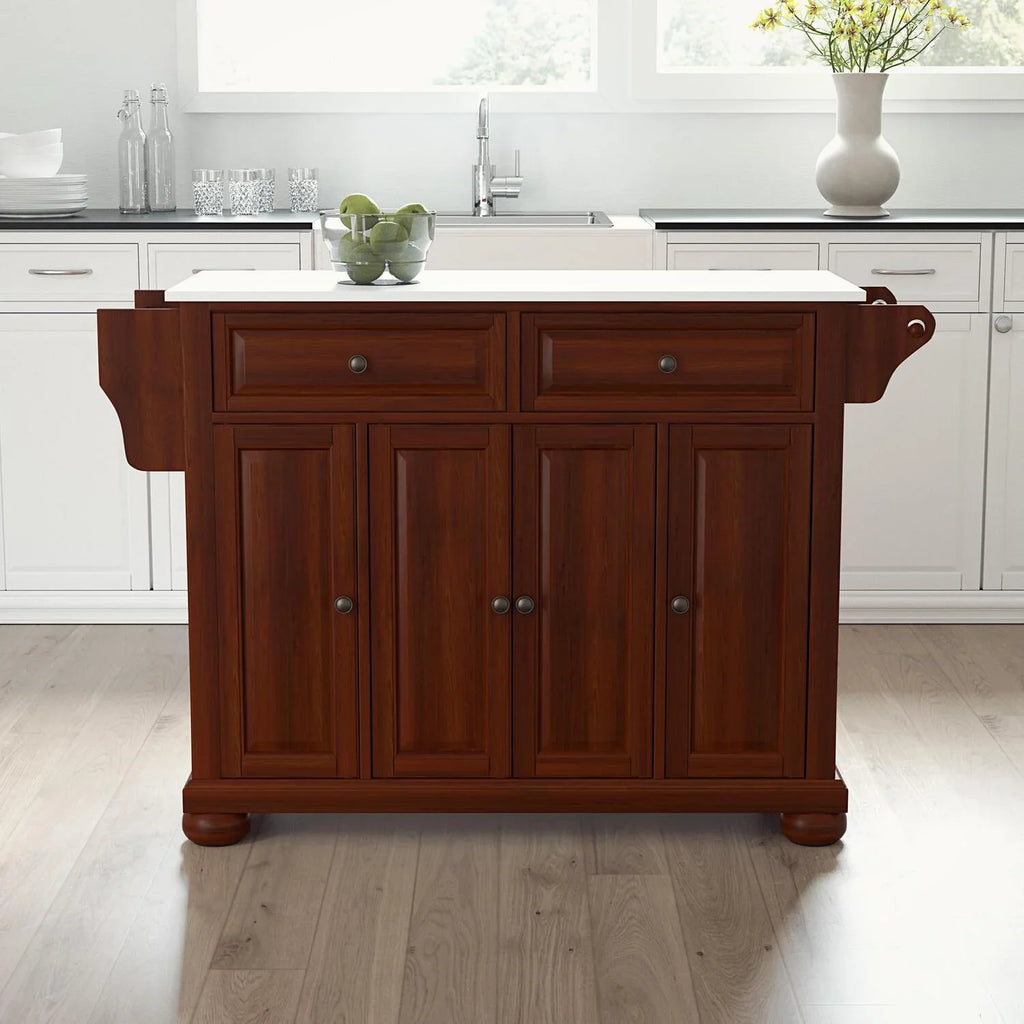 Country Kitchen Cottage Full Top Stone Size Maykoosh Black/White Island/Cart