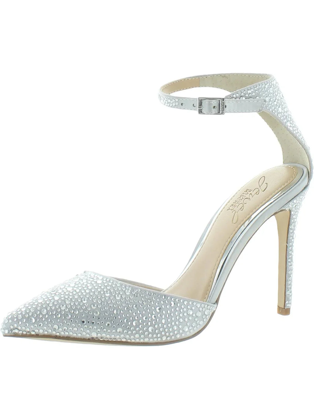Womens Badgley Mischka Evening Boston Dress Pumps Satin Jewel