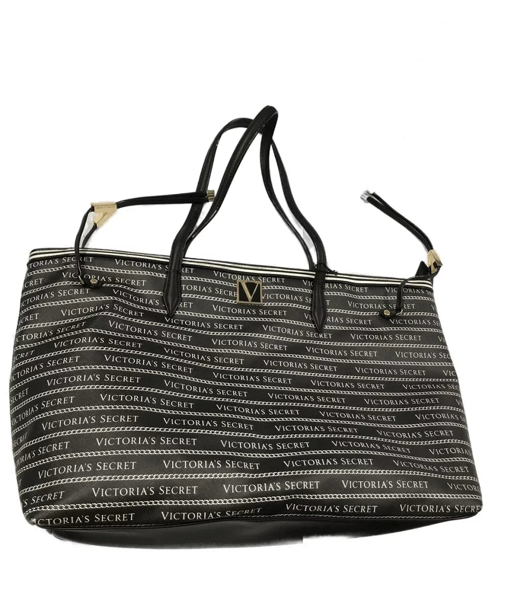 NWT Black Secret Hand Bag Tote Logo Victoria Carryall Victoria's