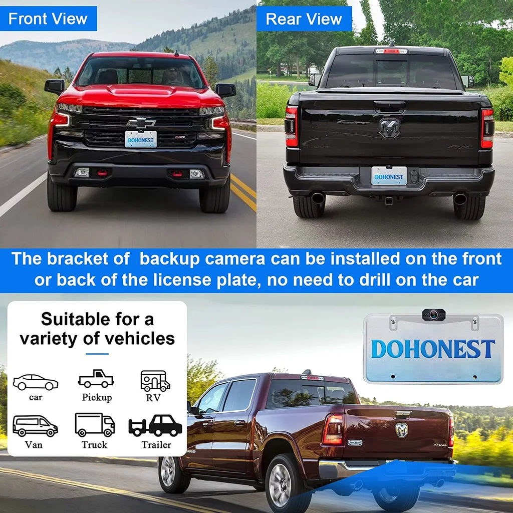 Play Night Signal Plug Pickup Camper HD and Car V for Wireless 2 vision 7-Inch: Stable Kit Easy to Install Van Bluetooth DoHonest Channel Truck Camera Monitor Backup Cam Reverse 1080P Auto-Switching