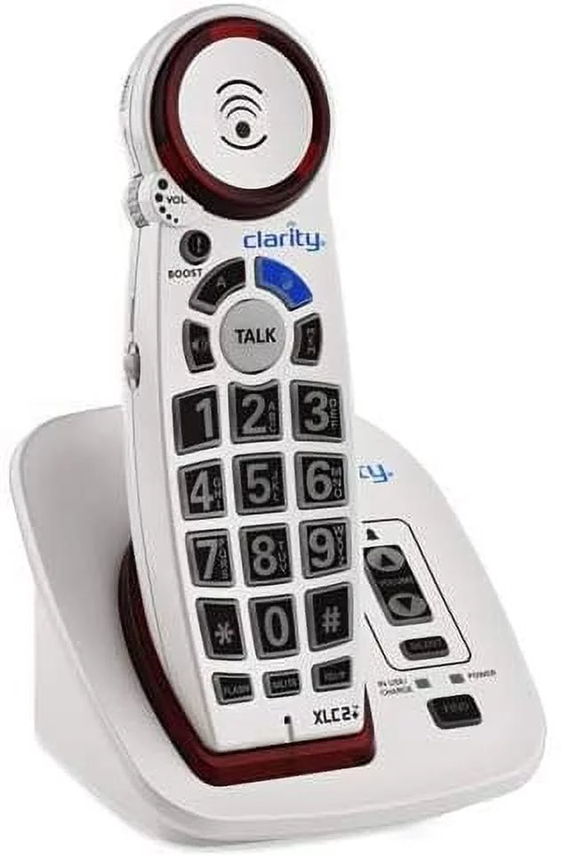 ID, Button Big Clarity Talking Caller Amplified with Speakerphone Cordless White