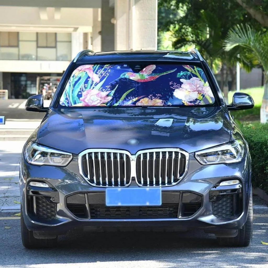 Your Car Windshield Keep Hummingbird for Shade,Blocks SUV Shield Protector Cool to Fits x Folding Shade Vehicle 27.6 Ray Sun Sun Front Bestwell UV Truck,55 Sun Flower Inch Visor