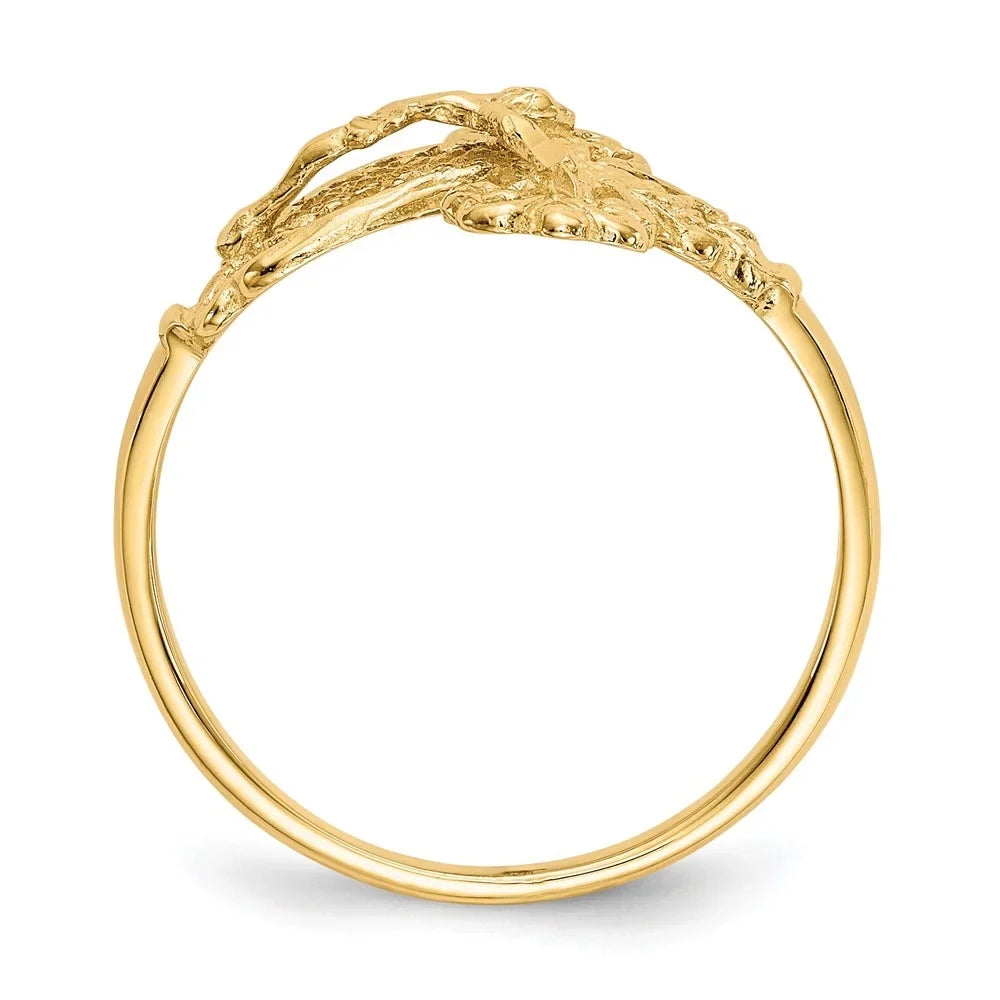 Gold 10K Fine Jewelry Diamond-cut Cross Yellow for 6 Ring Crucifix Women Size Auriga