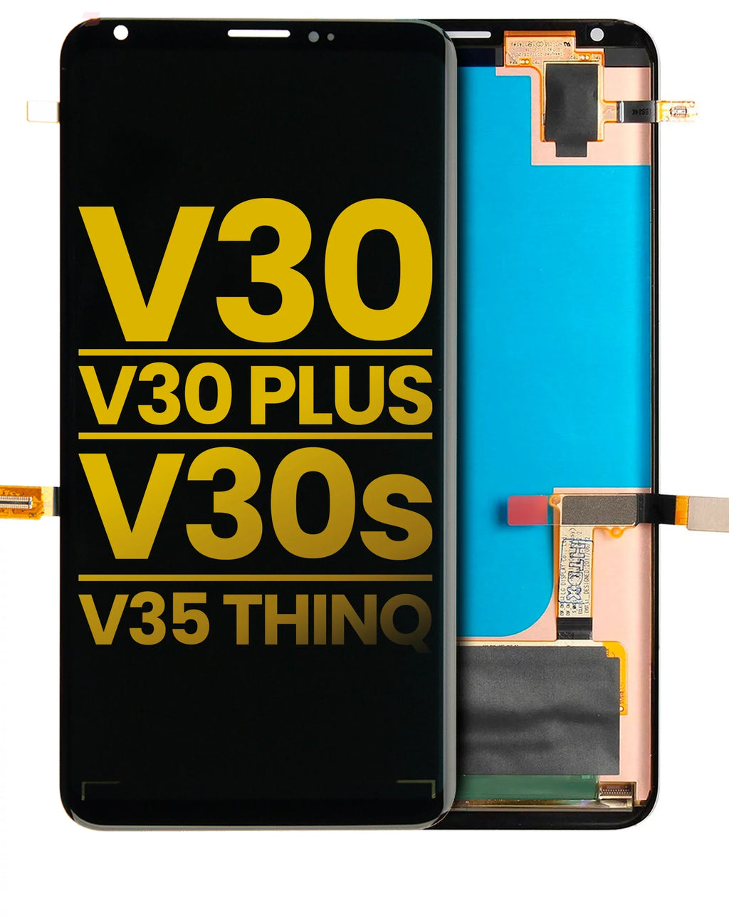 / V30 OLED (Refurbished) Without / V35 Compatible ThinQ / Black) LG For Replacement Frame Assembly Plus V30 (Aurora V30S