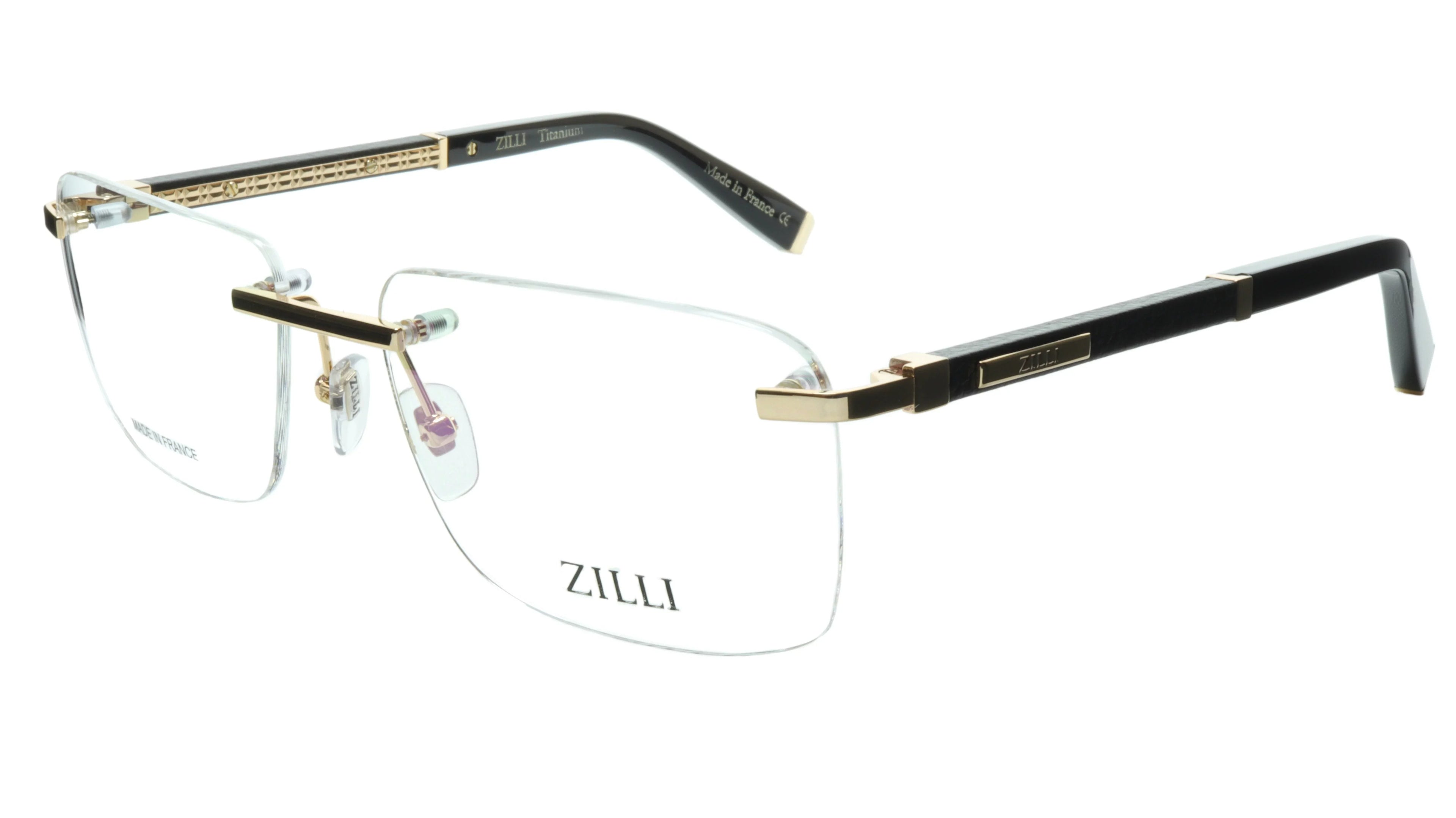 Rimless Eyewear High Titanium with Leather Quality Made and Real ZILLI