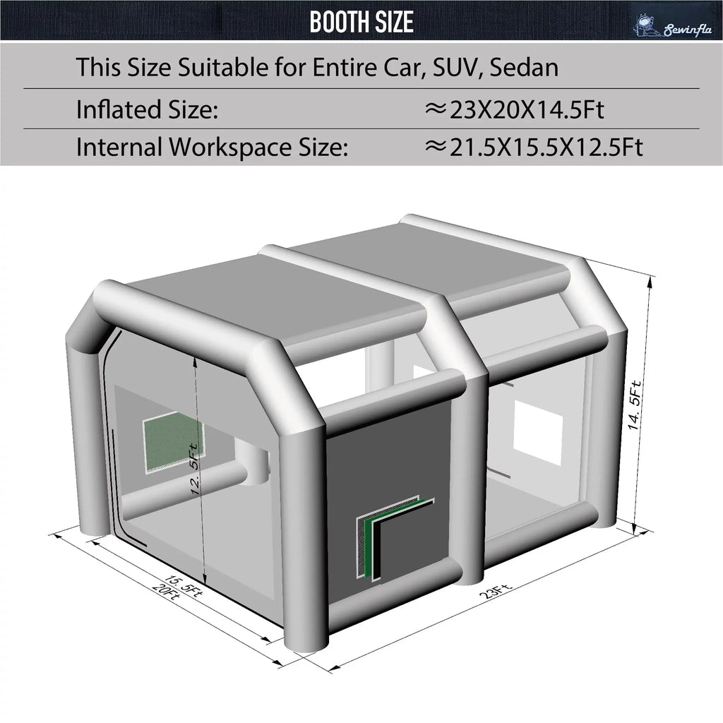 Portable Sewinfla with Professional 23x20x14.5Ft Paint Booth Booth Spray Booth Car Blowers Painting Inflatable Inflatable