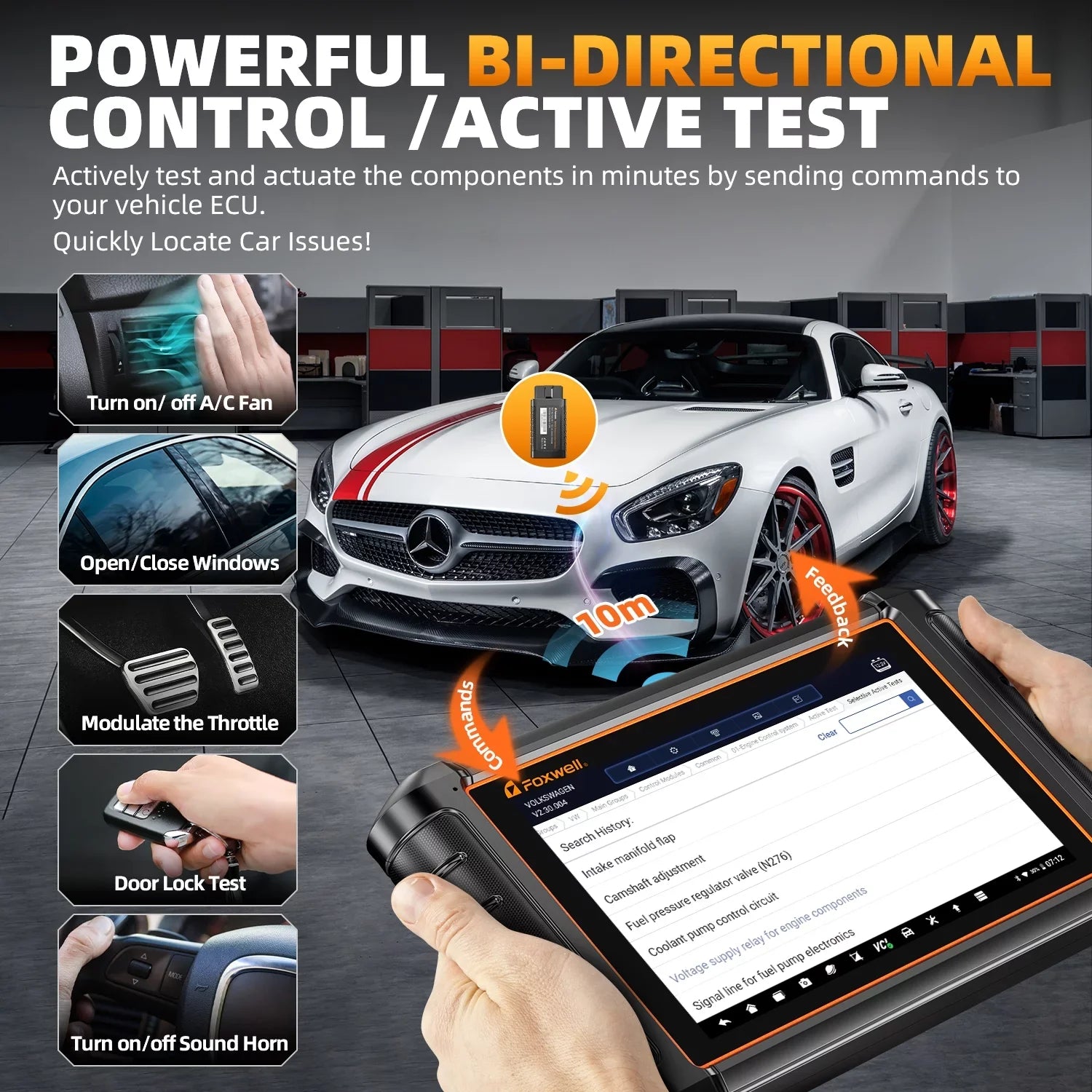 NT909 AutoAuth Services Scanner All AutoVIN Tool OBD2 Vehicle Automotive Reader Scan Control OBDII 30+ Car Scanner FCA Bi-directional Analyzer Test Diagnostic Systems Active Code Reset Foxwell