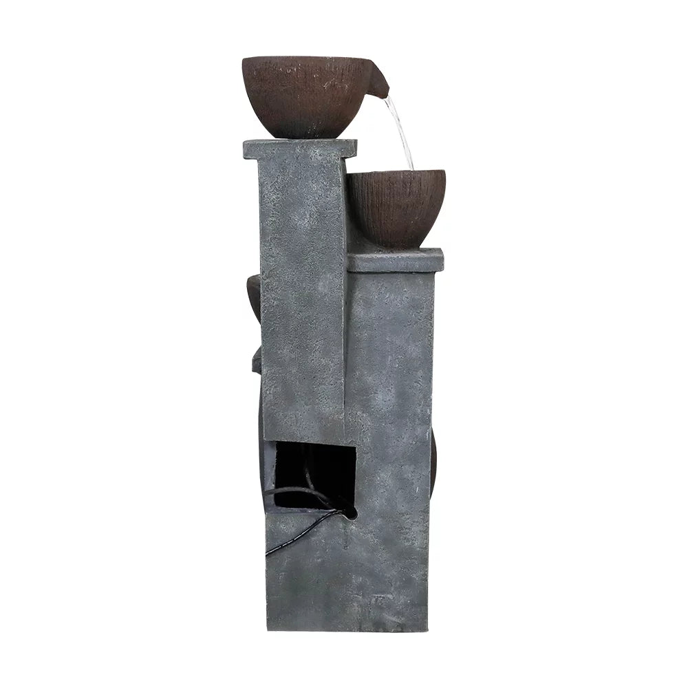 Modern with Decor 32.8''H Fountain Deck, and Home - Art Fountains 4-Tier Garden, Outdoor Light Porch, Garden Patio, Backyard Willwolf LED for Outdoor