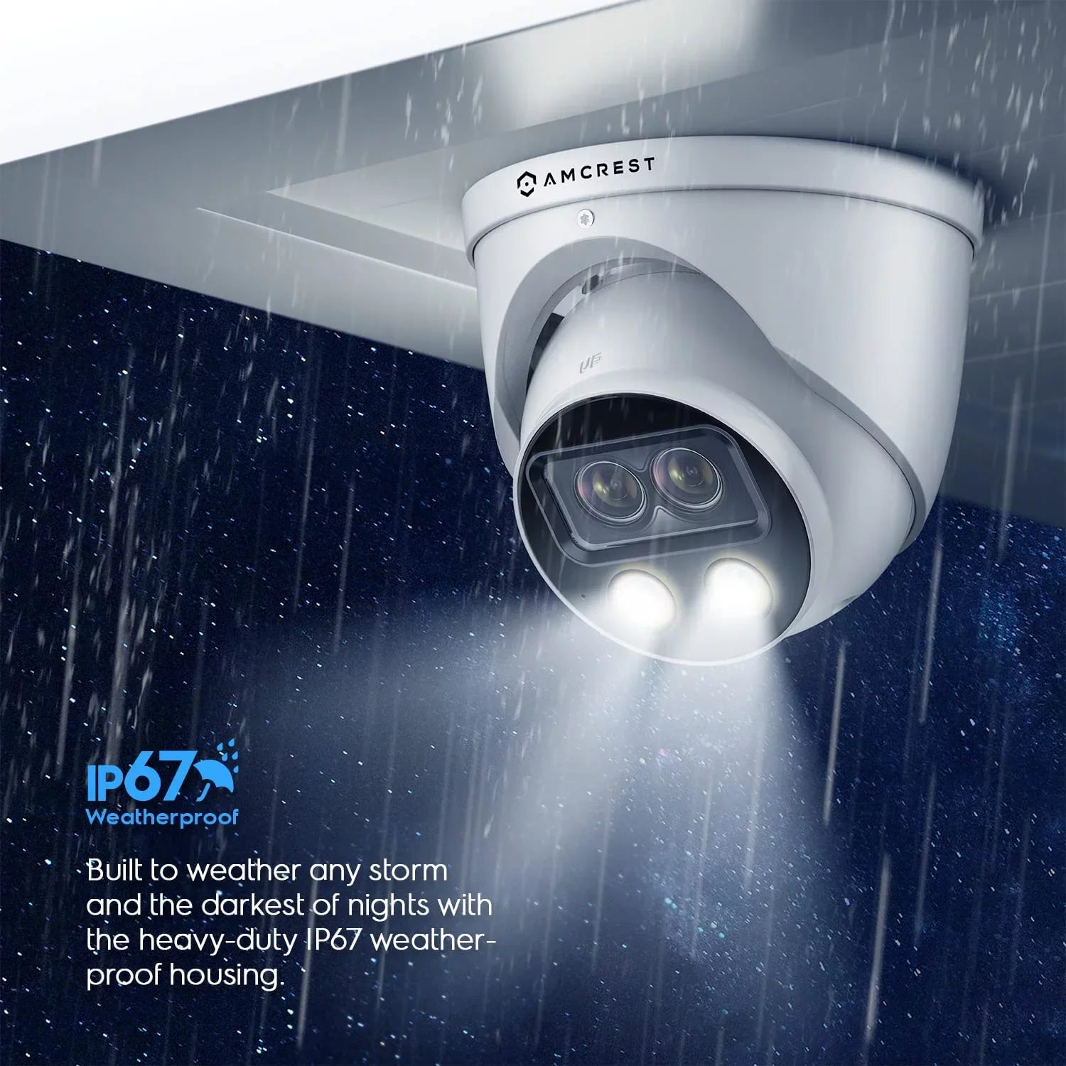 Turret (2 @25fps, AI Security 4K IP Amcrest 8MP 2K) 4MP) POE Dual-Lens (2 Camera, x x Outdoor