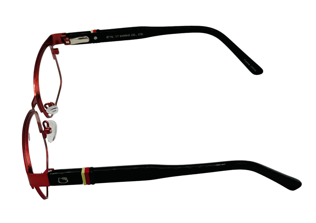 Kitty Kids Metal 1 280. Eyewear 49mm Rectangle Hello Red Frame.
