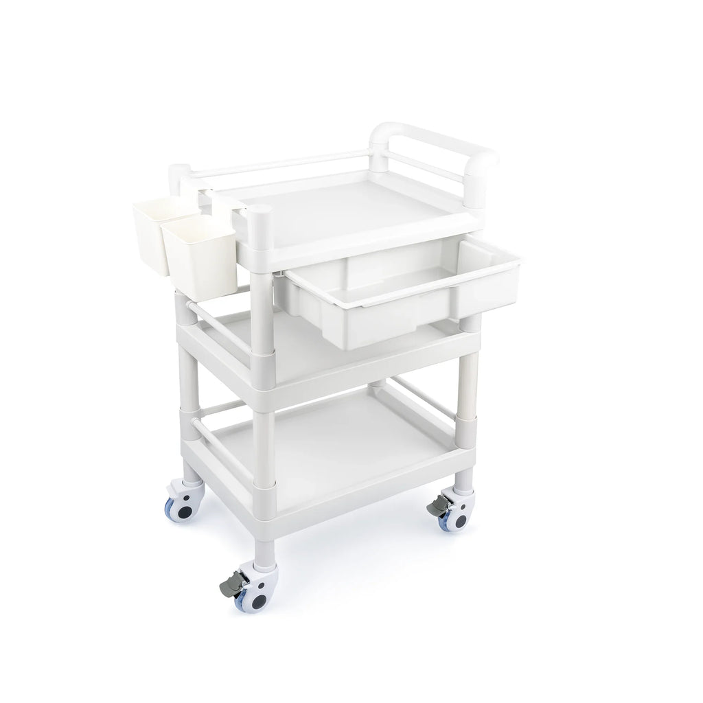 Salon Tier Trolley Buckets Lbs Beauty 3 Dental Mobile Trolley 360¡ãRotate Hospital Medical Wheels Clinic Spacious 500 Cart Medical Rolling Dirt Utility with Drawers Cart for Heavy Duty