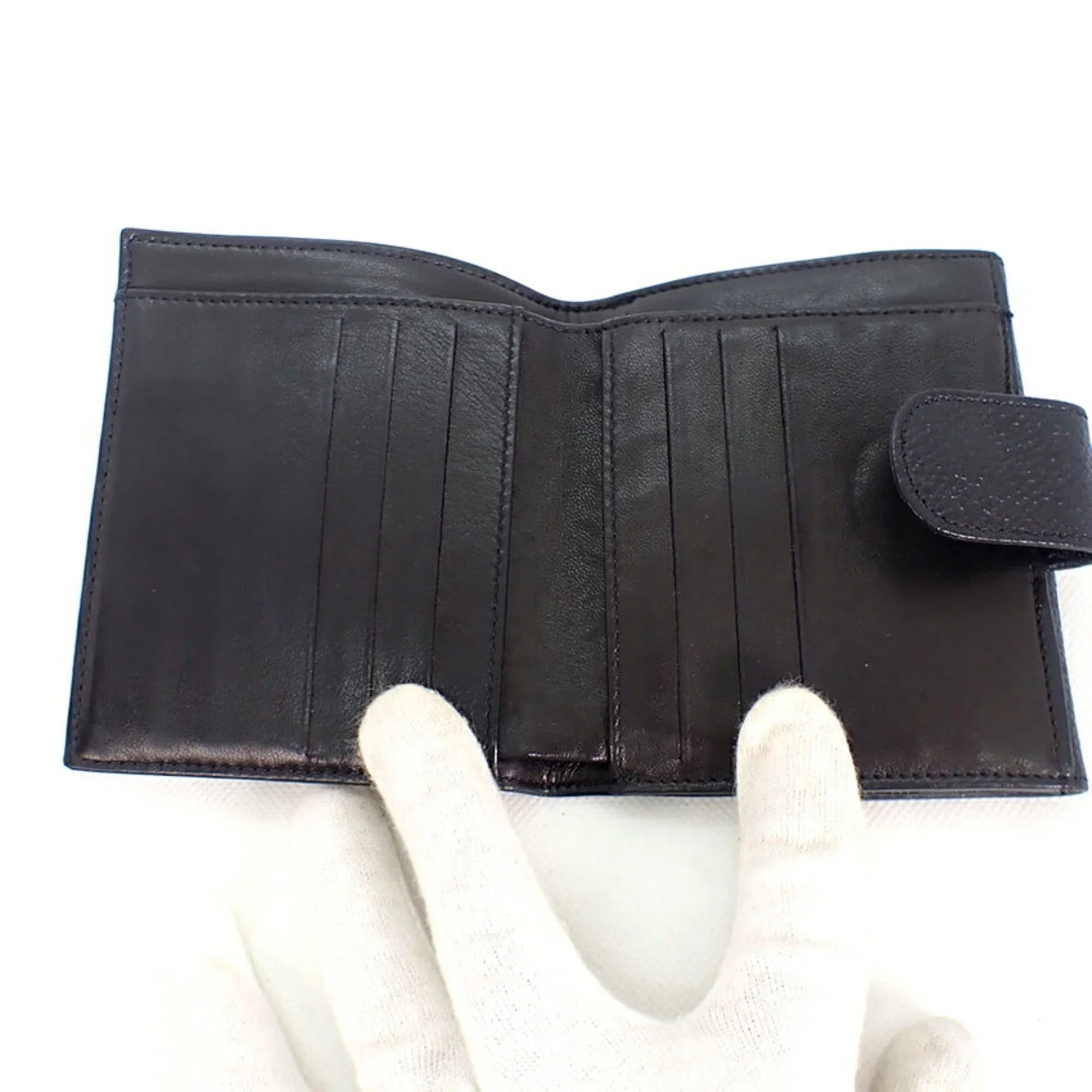 wallet Chanel black Pre-Owned skin CHANEL (Good) trifold caviar