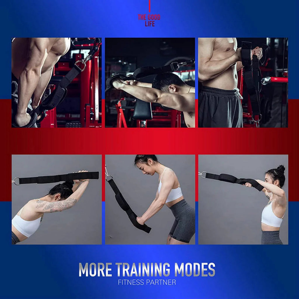 Machine Gym Training Attachment Tricep Strap Duty for Abdominal Grip Cable Strap Equipment Weight Handles Arm Heavy Lifting