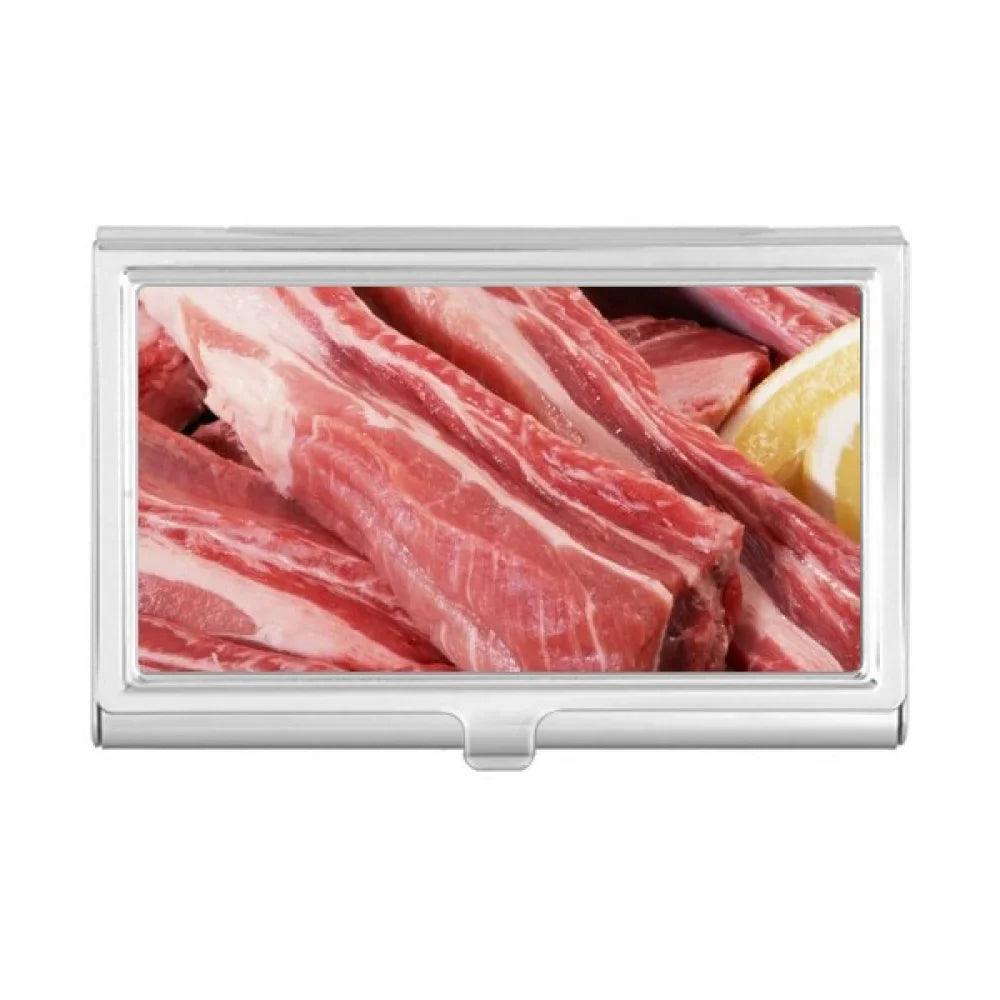 Card Raw Meat Wallet Food Box Case Pocket Rib Holder Texture Chop Business