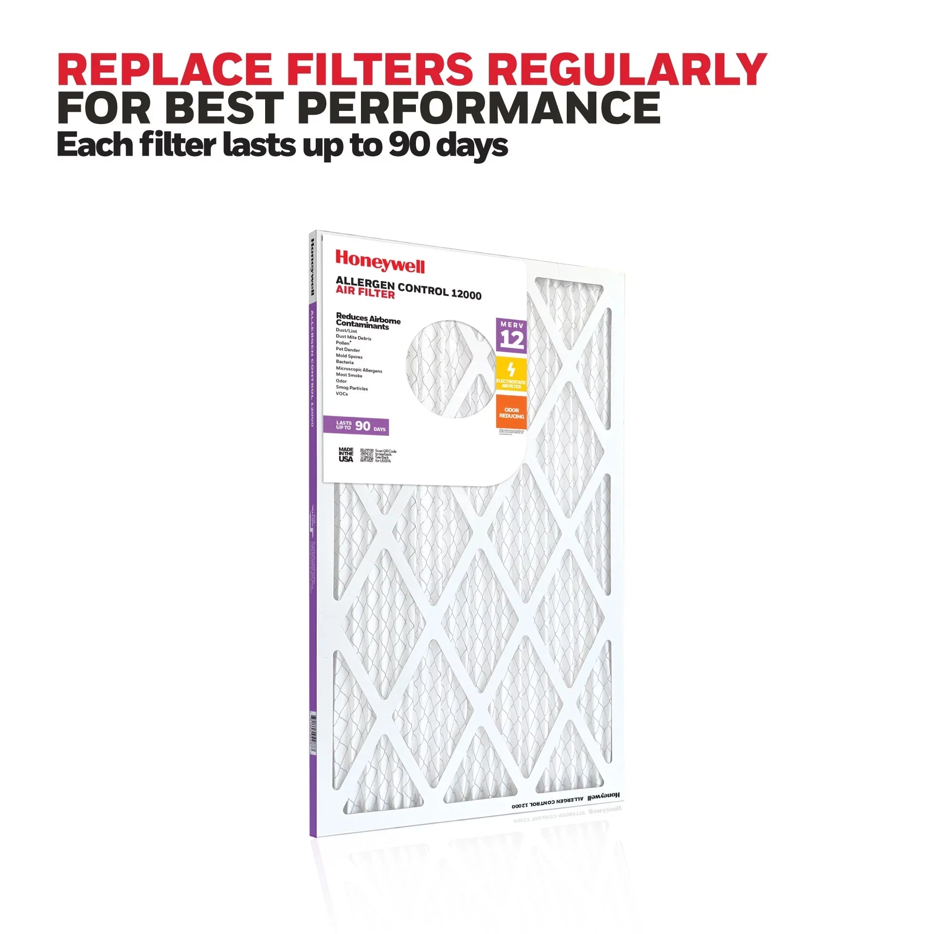 MERV Honeywell Pack Air Filter- Furnace 14x20x1 HVAC 4 12 Pleated