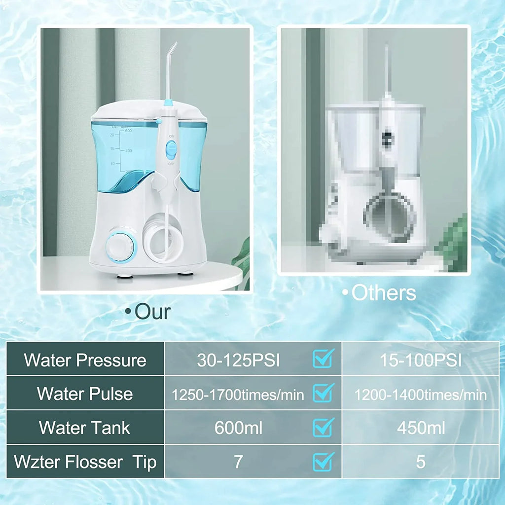 7 Braces for Teeth Multifunctional Dental Flosser Homgeek Tips Teeth Water with 10 White Cleaner Water Adjustable Pressure