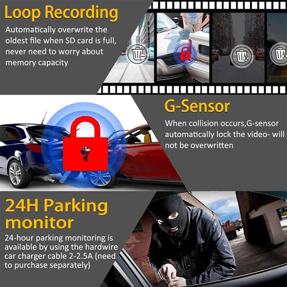 170&deg; - Cam HD Camera WiFi Car Recorder 1080P Cam Dash