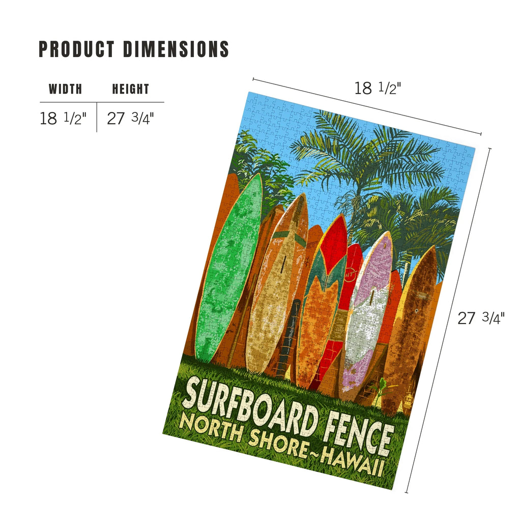 Surfboard Lantern Piece Puzzle, North Jigsaw Fence 1000 Hawaii, Press Shore,