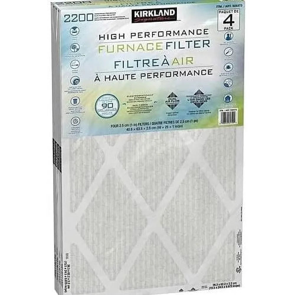90 Technology Reduction Dual - 2200 Furnace Day Allergen 4 Airflow Performance - Filter, (16X25x1) - Microparticle Performance PACK High