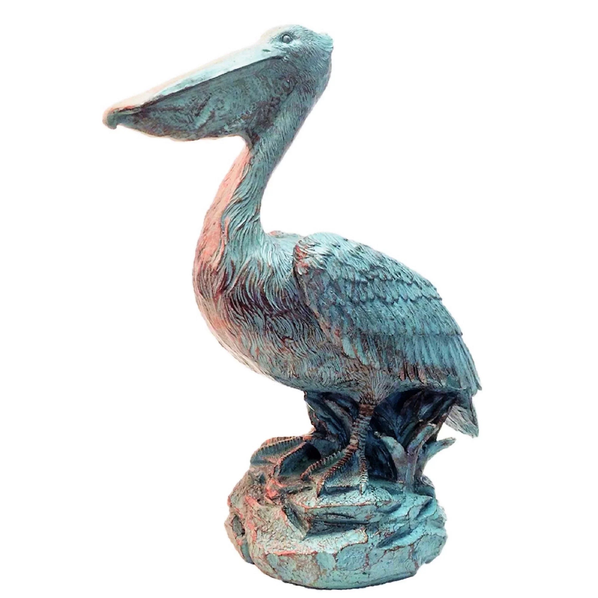on Beach Rock 20 Bronze Pelican Patina Coastal in. Nautical Homestyles Statue